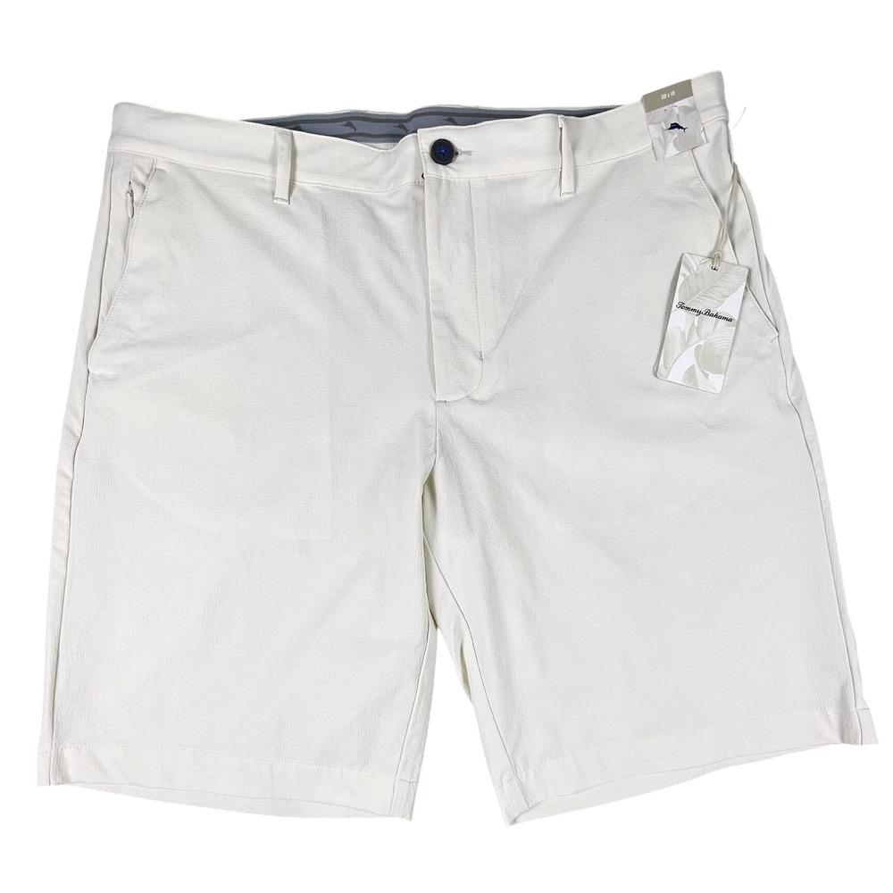 Tommy Bahama Mens 38 Chip Shot 10" Shorts Bleached Sand Stretch Performance Golf